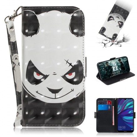 Fodral För Huawei P30 Lite Med Kedjar Angry Panda Med Rem