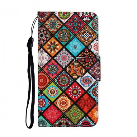 Fodral För Huawei P40 Pro Patchwork-mandalas Med Halsband