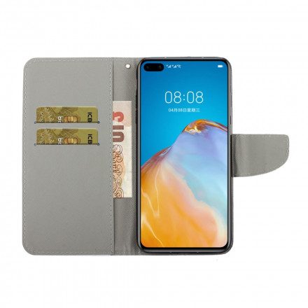 Fodral För Huawei P40 Pro Patchwork-mandalas Med Halsband