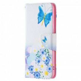 Fodral För Huawei P50 Målade Fjärilar Och Blommor