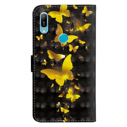Fodral För Huawei Y6 2019 / Honor 8A Gula Fjärilar