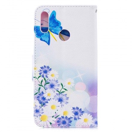 Fodral För Huawei Y7 2019 Målade Fjärilar Och Blommor