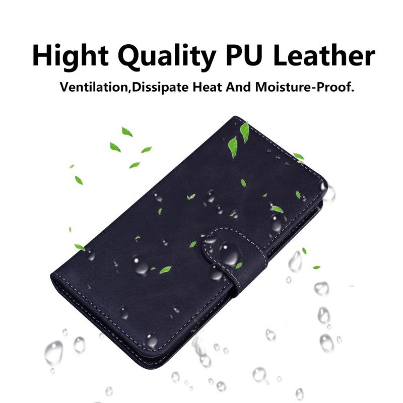 Folio-fodral För Huawei Nova 8i / Honor 50 Lite Monokrom Lädereffekt