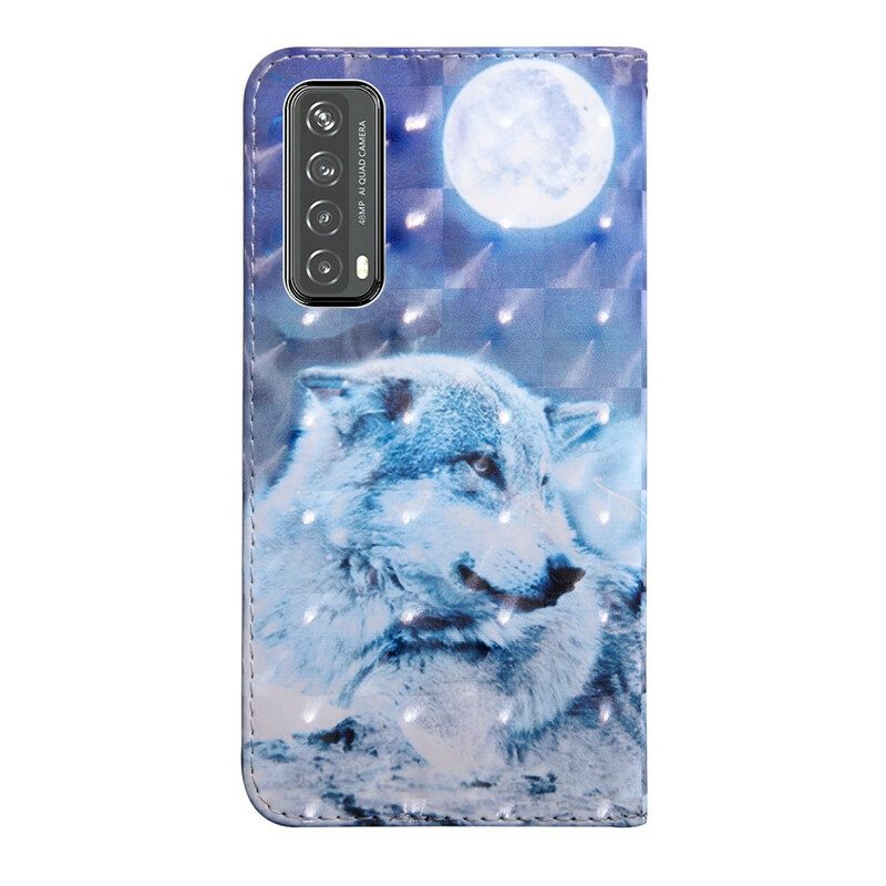 Folio-fodral För Huawei P Smart 2021 Ljusfläck Hector The Wolf