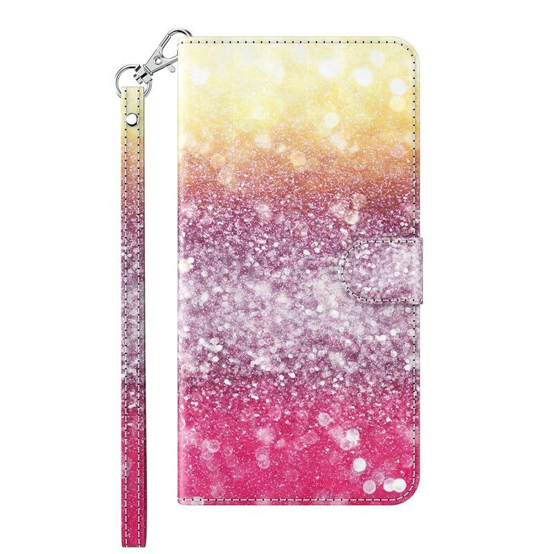 Folio-fodral För Huawei P Smart 2021 Magenta Glitter Gradient