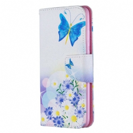 Folio-fodral För Huawei P Smart Plus 2019 Målade Fjärilar Och Blommor