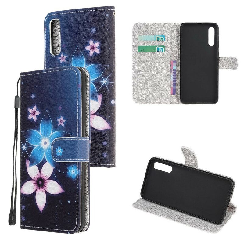 Folio-fodral För Huawei P Smart S Med Kedjar Lunar Strap Blommor