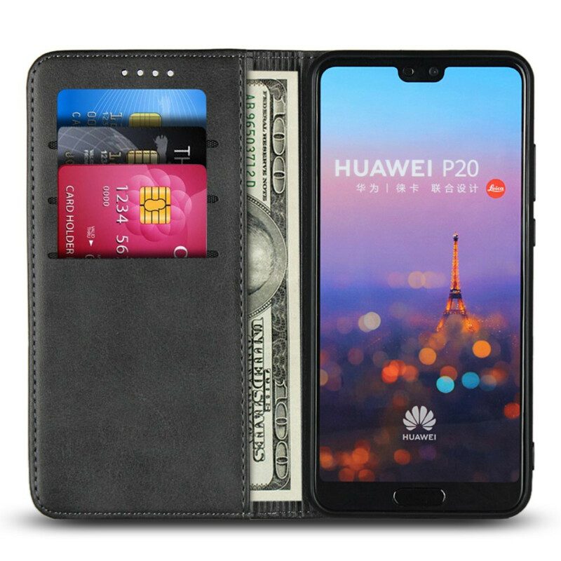 Folio-fodral För Huawei P20 Läderfodral Nykterhetsläderstil