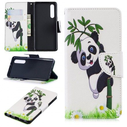 Folio-fodral För Huawei P30 Panda På Bambu