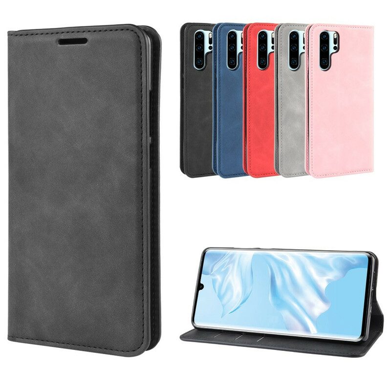 Folio-fodral För Huawei P30 Pro Läderfodral Chic Lädereffekt