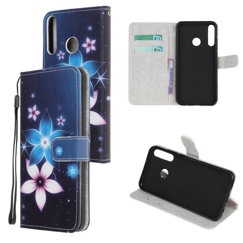 Folio-fodral För Huawei P40 Lite E / Huawei Y7p Med Kedjar Lunar Strap Flowers