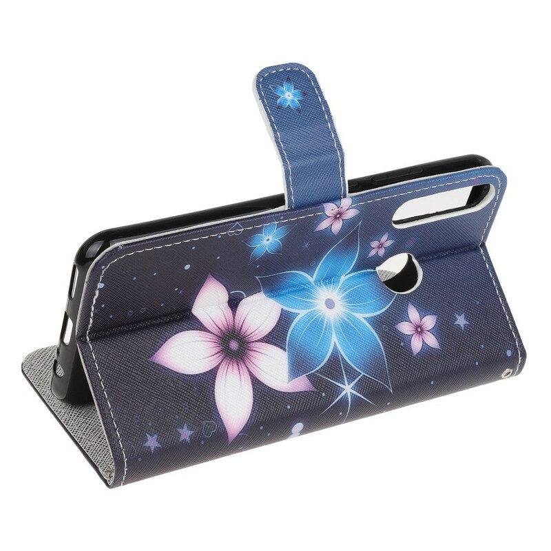 Folio-fodral För Huawei P40 Lite E / Huawei Y7p Med Kedjar Lunar Strap Flowers