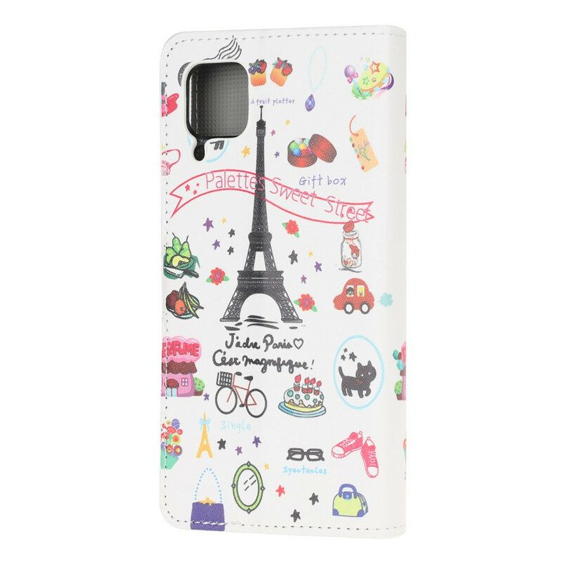 Folio-fodral För Huawei P40 Lite Jag Älskar Paris