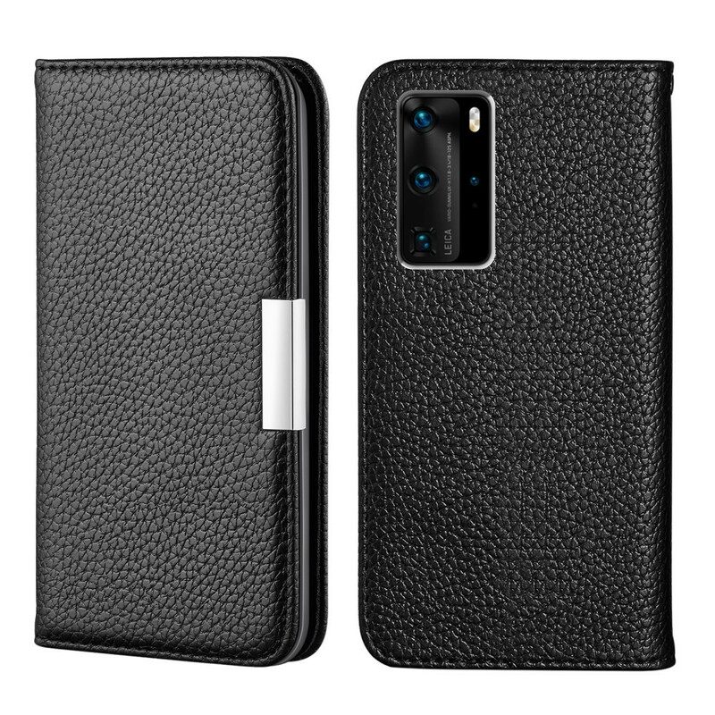 Folio-fodral För Huawei P40 Pro Läderfodral Faux Leather Litchi Ultra Chic