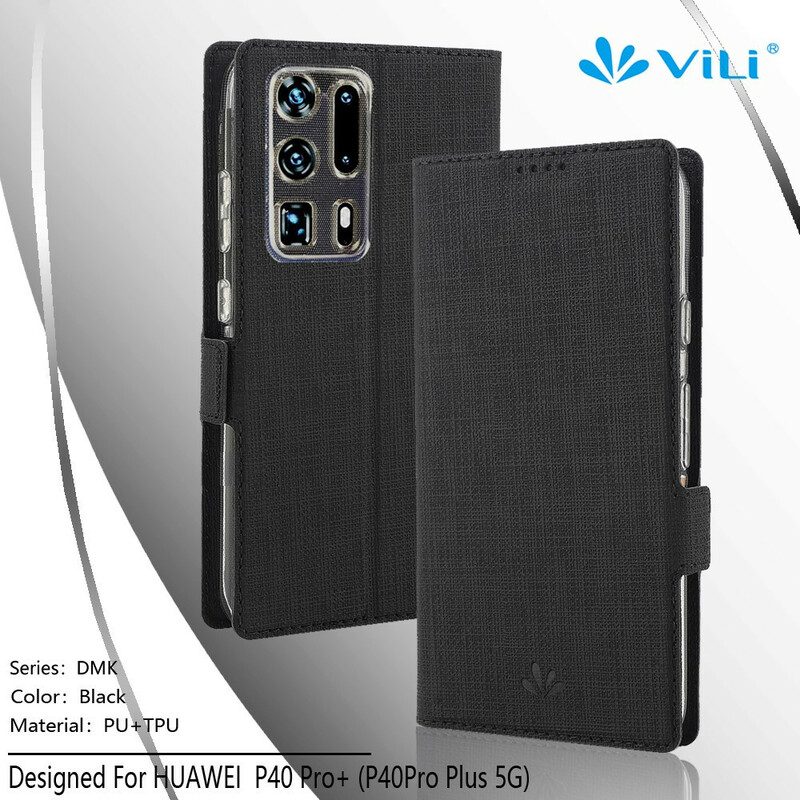 Folio-fodral För Huawei P40 Pro Plus Läderfodral Texturerad Vili Dmx