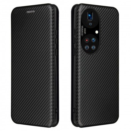 Folio-fodral För Huawei P50 Pro Läderfodral Kolfiber