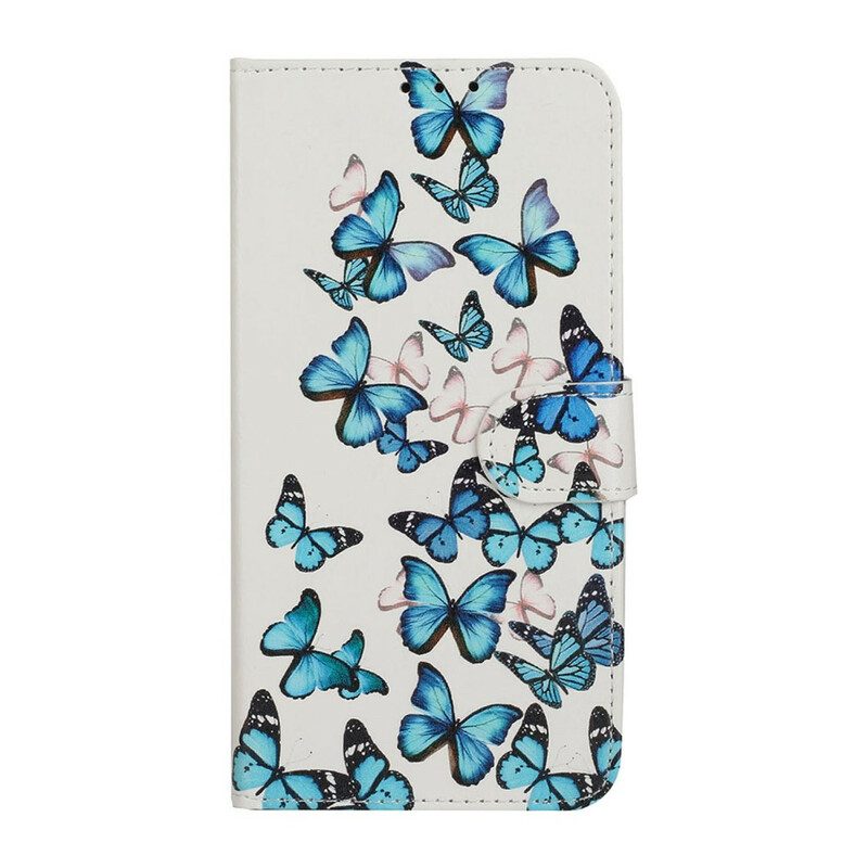 Folio-fodral För Huawei Y5p Läderfodral Myriad Fjärilar
