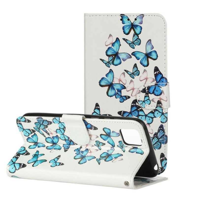 Folio-fodral För Huawei Y5p Läderfodral Myriad Fjärilar