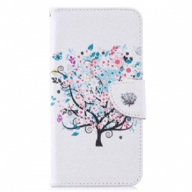 Folio-fodral För Huawei Y7 2019 Blommigt Träd