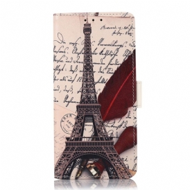 Läderfodral För Huawei Nova 8i / Honor 50 Lite Poetens Eiffeltorn