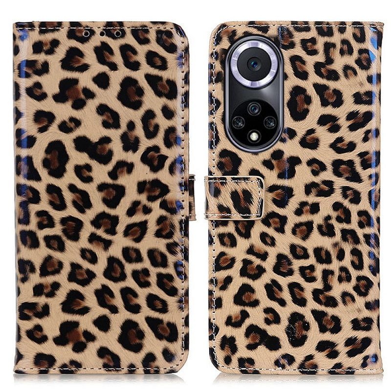 Läderfodral För Huawei Nova 9 / Honor 50 Enkel Leopard