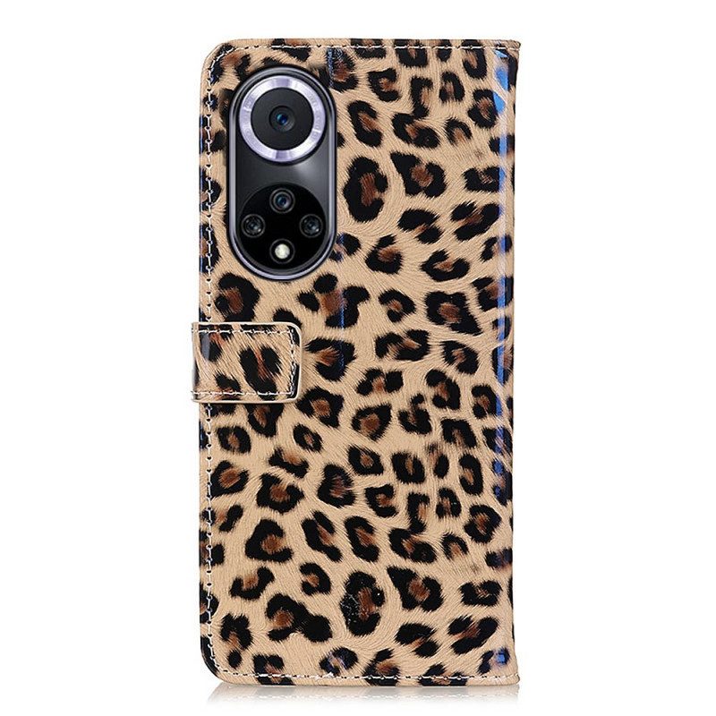 Läderfodral För Huawei Nova 9 / Honor 50 Enkel Leopard