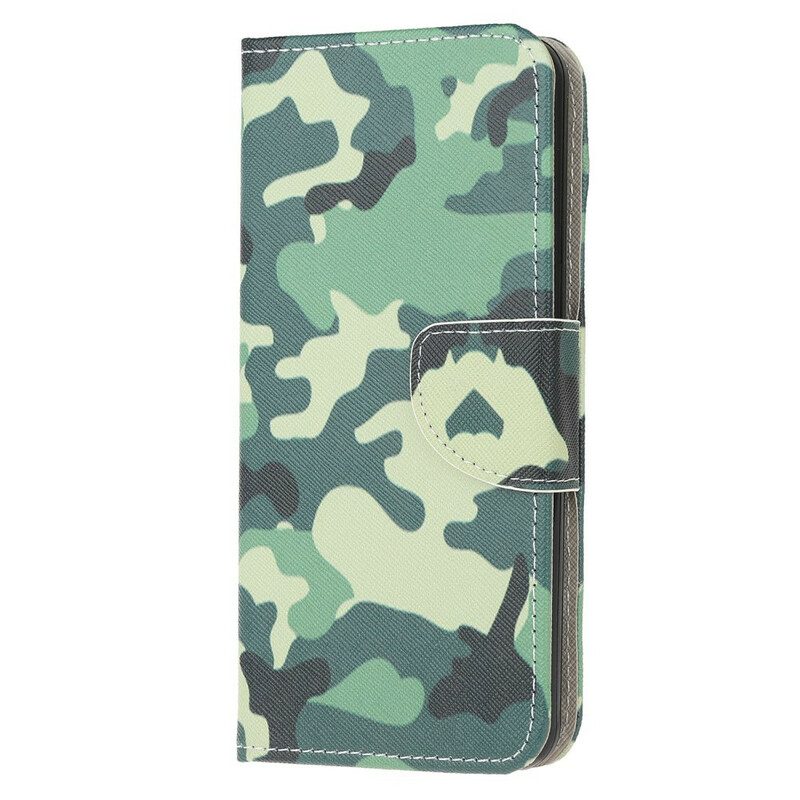 Läderfodral För Huawei Y6p Militärt Kamouflage