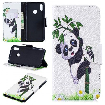 Läderfodral För Huawei Y7 2019 Panda På Bambu