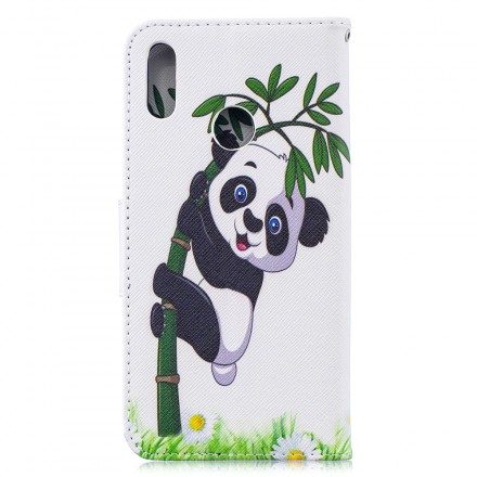 Läderfodral För Huawei Y7 2019 Panda På Bambu