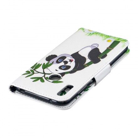 Läderfodral För Huawei Y7 2019 Panda På Bambu