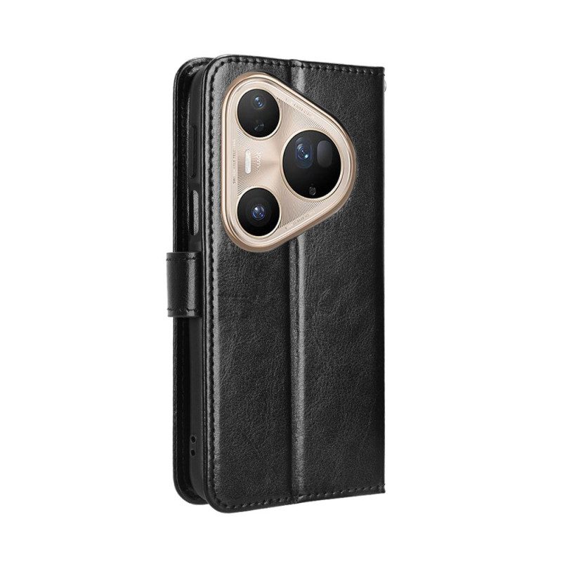 Läderskal Fodral Huawei Pura 80 Pro Flashigt Konstläder