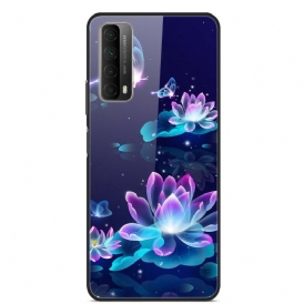 Mobilskal För Huawei P Smart 2021 Fantiga Blommor I Härdat Glas
