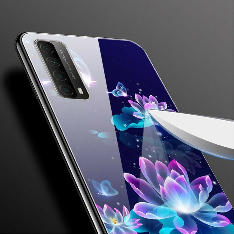 Mobilskal För Huawei P Smart 2021 Fantiga Blommor I Härdat Glas