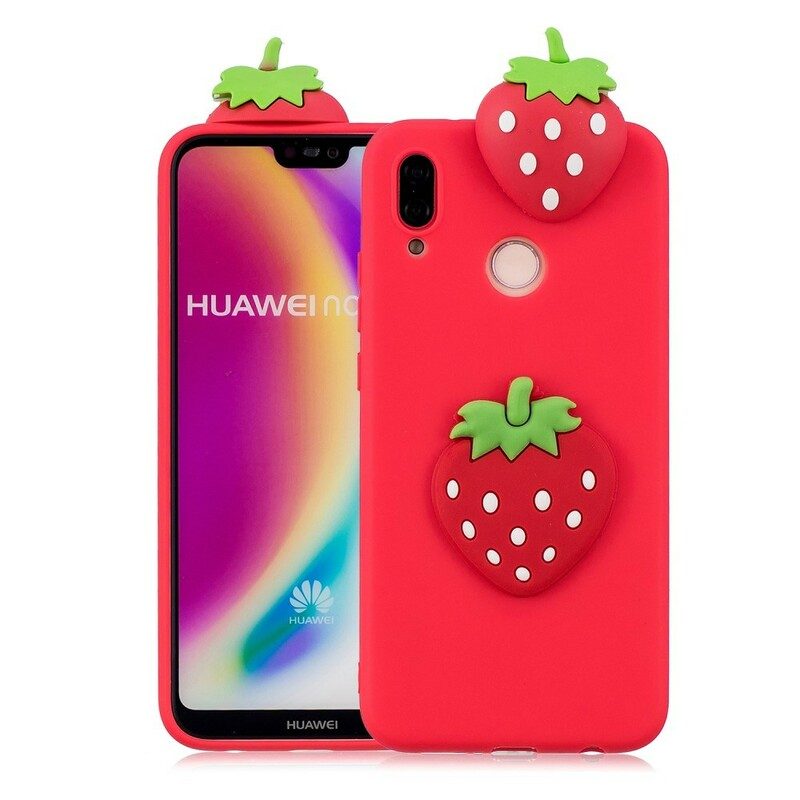 Mobilskal För Huawei P20 Lite 3d Strawberry