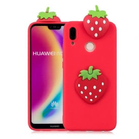 Mobilskal För Huawei P20 Lite 3d Strawberry