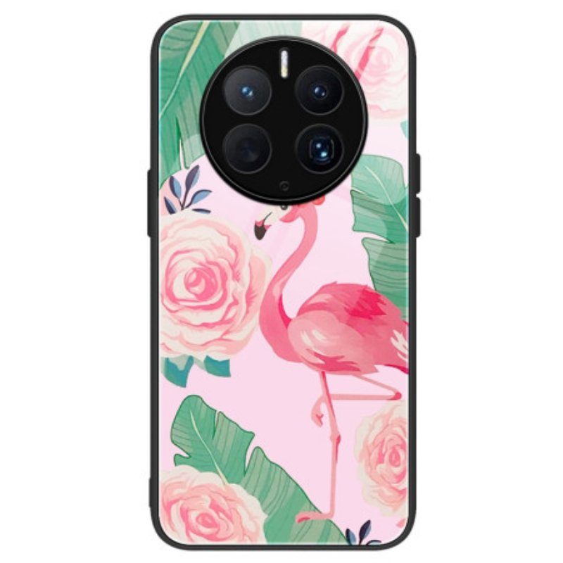 Mobilskal Huawei Mate 50 Pro Flamingo Härdat Glas