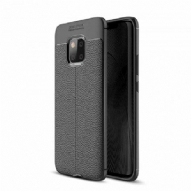 Skal För Huawei Mate 20 Pro Dubbellinje Litchi Lädereffekt