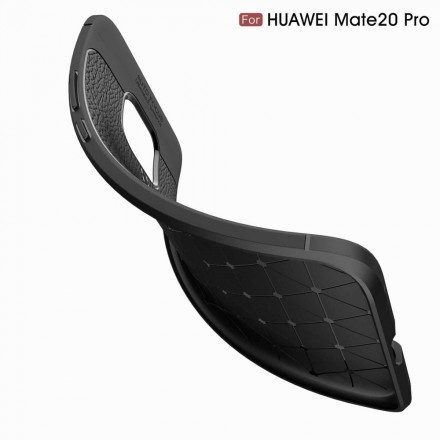 Skal För Huawei Mate 20 Pro Dubbellinje Litchi Lädereffekt