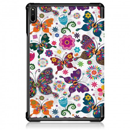 Skal För Huawei MatePad 11 Förbättrade Retrofjärilar Och Blommor