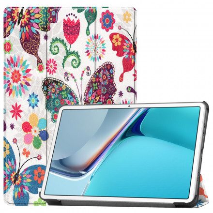 Skal För Huawei MatePad 11 Retro Fjärilar Och Blommor