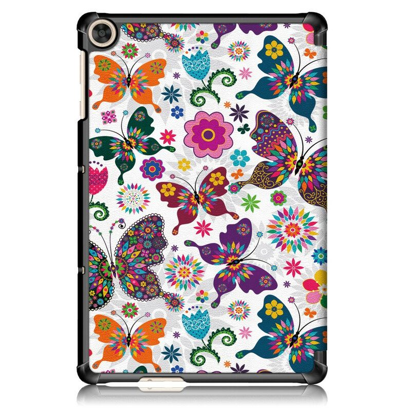 Skal För Huawei MatePad T 10s Förstärkta Fjärilar Och Blommor