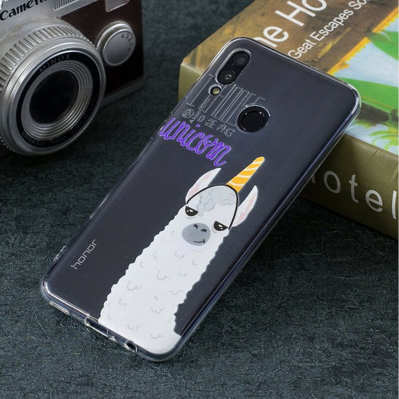 Skal För Huawei P Smart 2019 / Honor 10 Lite Transparent Llama Unicorn