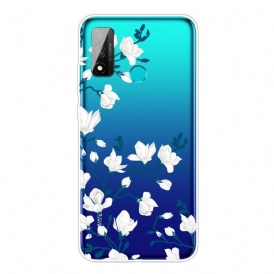 Skal För Huawei P Smart 2020 Vita Blommor