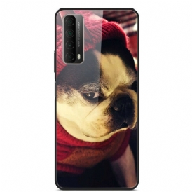 Skal För Huawei P Smart 2021 Rolig Hund Härdat Glas