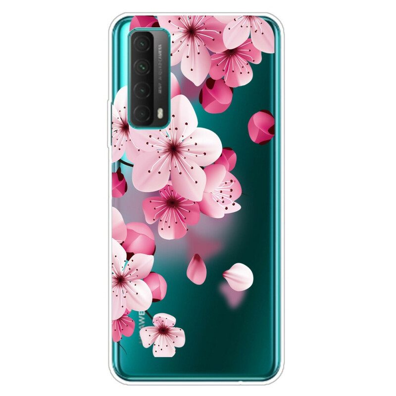 Skal För Huawei P Smart 2021 Stora Rosa Blommor