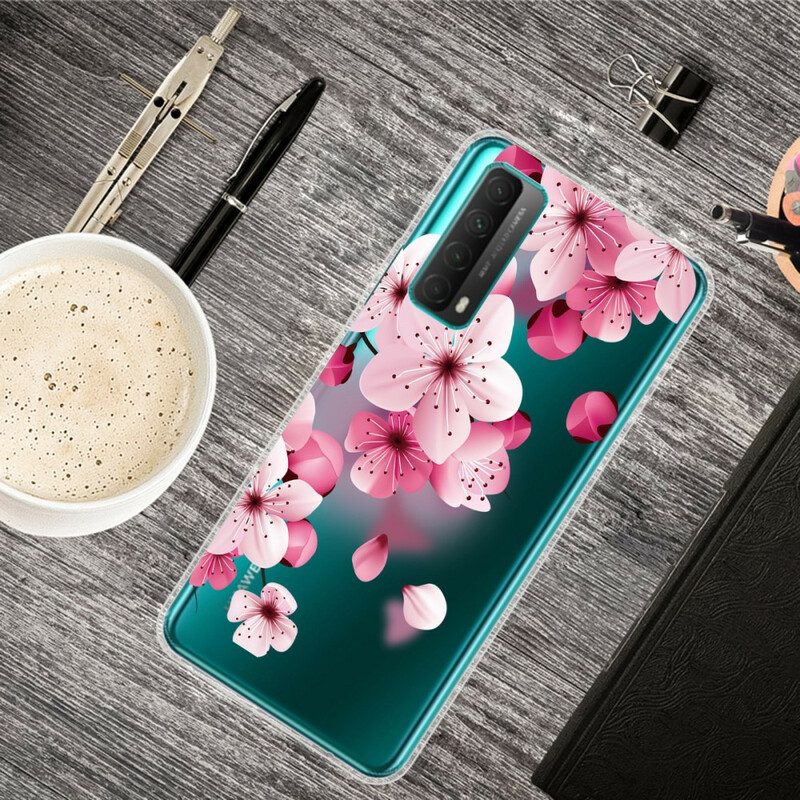 Skal För Huawei P Smart 2021 Stora Rosa Blommor