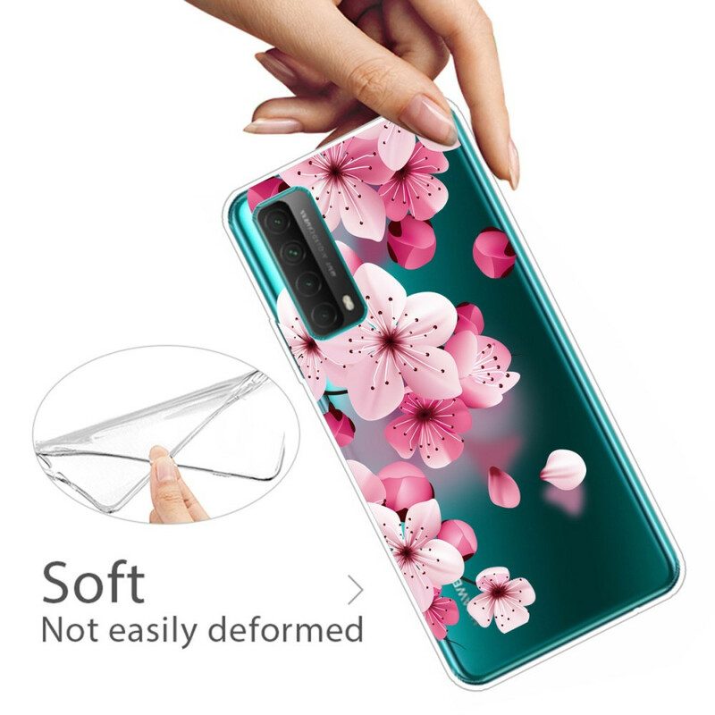 Skal För Huawei P Smart 2021 Stora Rosa Blommor
