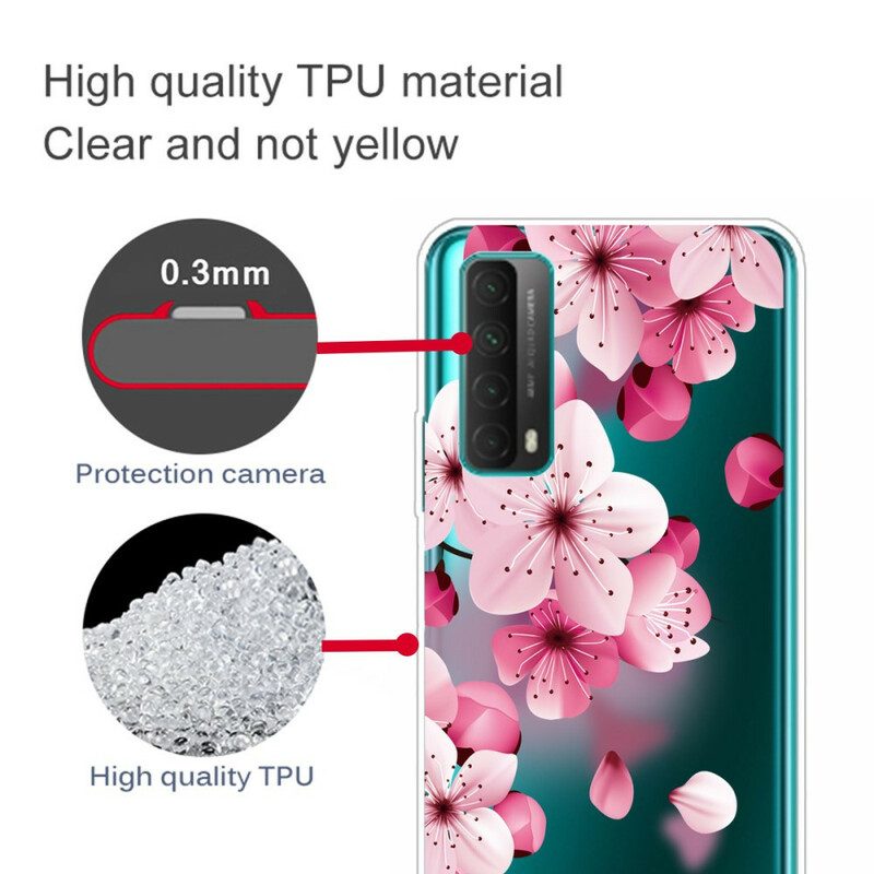 Skal För Huawei P Smart 2021 Stora Rosa Blommor