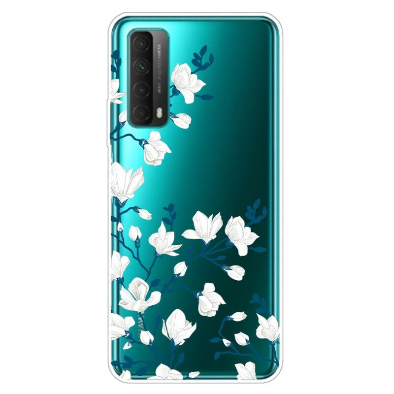 Skal För Huawei P Smart 2021 Vita Blommor