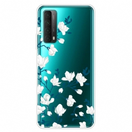 Skal För Huawei P Smart 2021 Vita Blommor